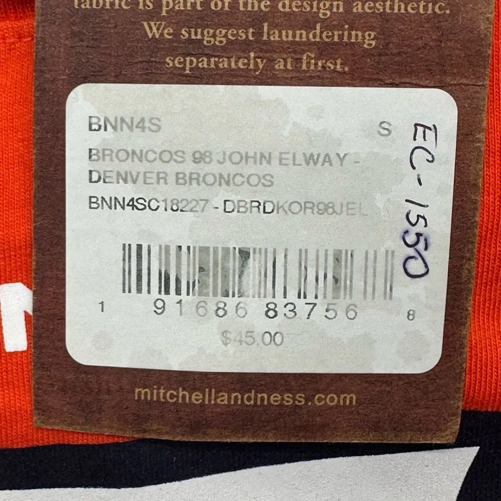 Mitchell & Ness Throwbacks BNN4S Men’s Small‎ Denver Broncos #7 John Elway Shirt